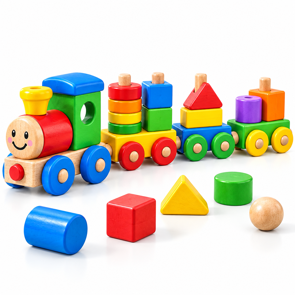 Valdermere™ Wooden Shape-Stacking Train