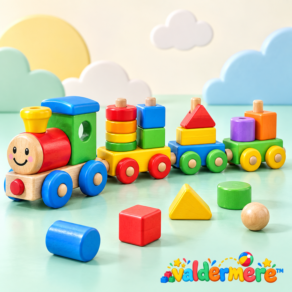 Valdermere™ Wooden Shape-Stacking Train