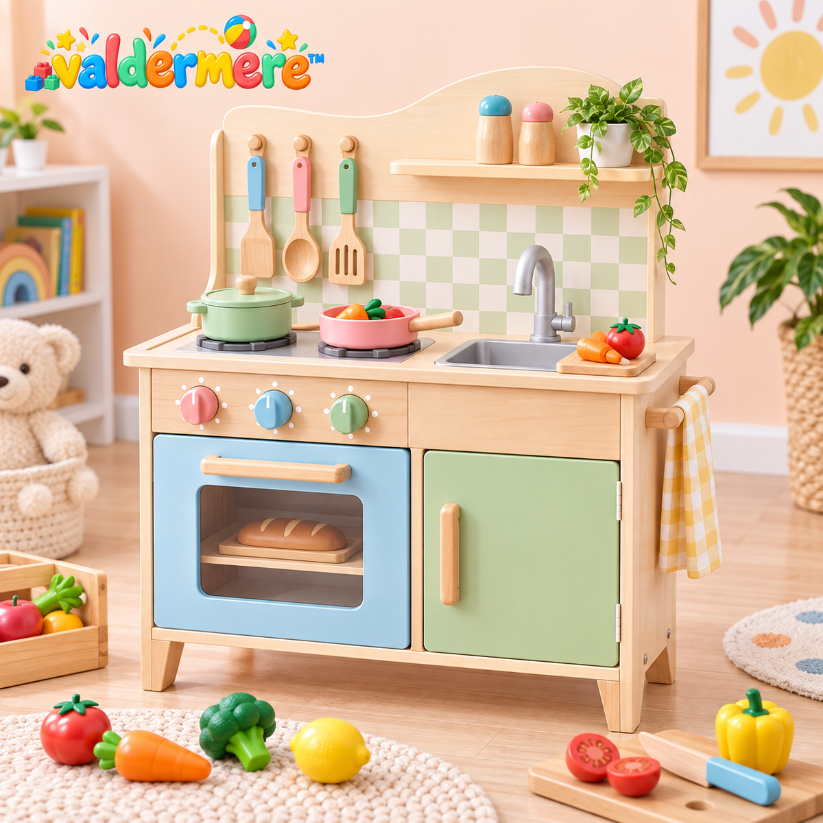 Valdermere™ Wooden Pretend Play Kitchen