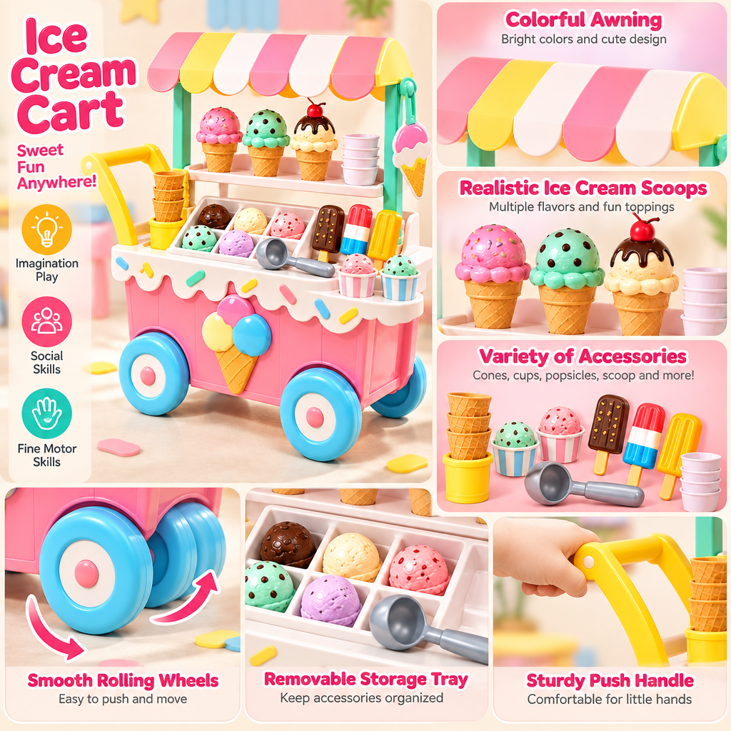 Valdermere™ Sweet Treats Ice Cream Cart