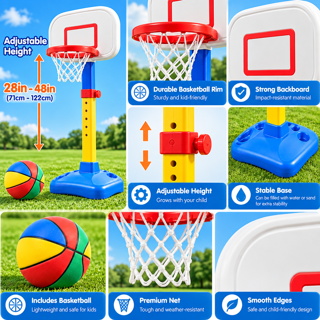 Valdermere™ Adjustable Kids Basketball Hoop