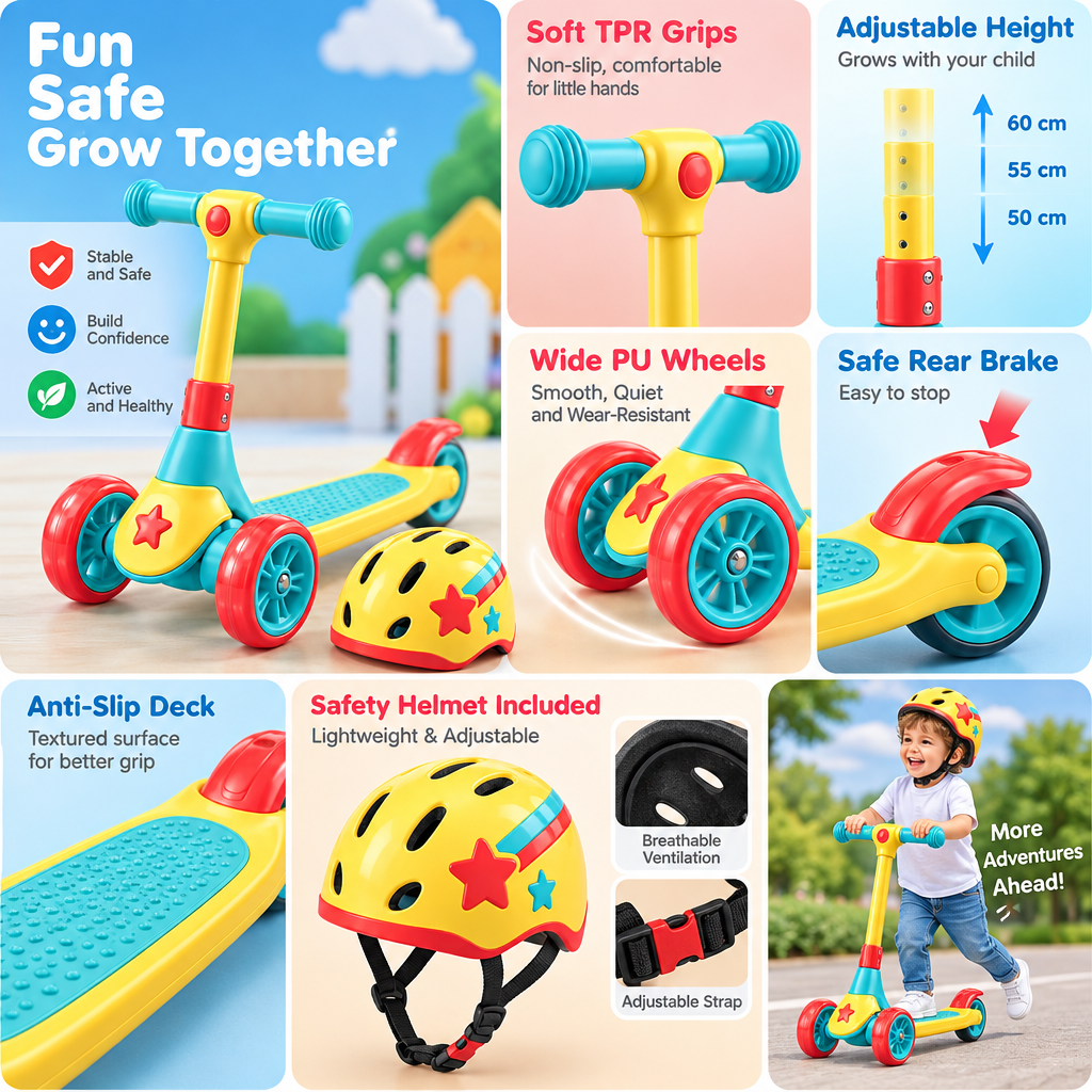 Valdermere™ Three-Wheel Toddler Scooter Set